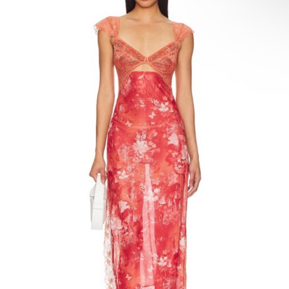 Intimately X Free People Suddenly Fine Maxi Slip Dress in Apricot